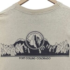 VTG The Mountain Shop Fort Collins Colorado T-Shirt Tan Single Stitch SZ